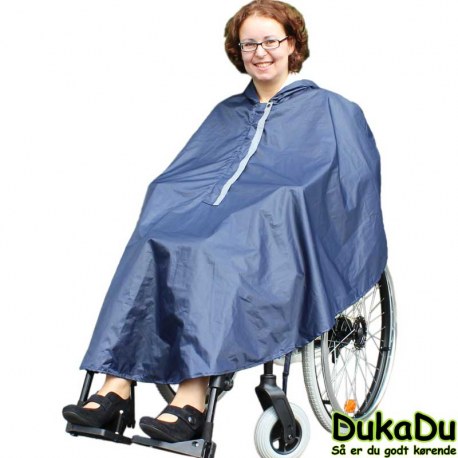 Kørestol regnslag med hætte og refleks